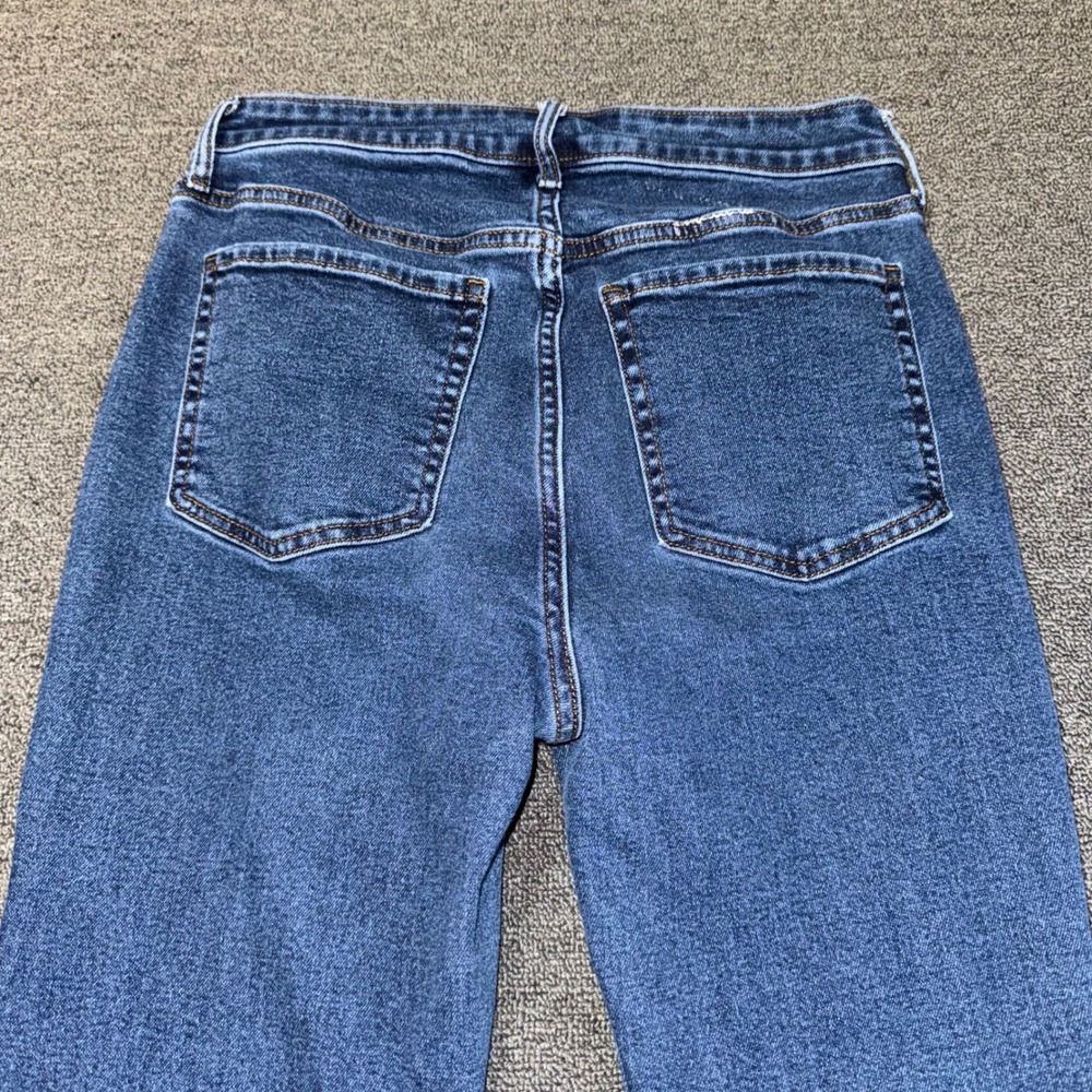 Old Navy Extra High-Rise Kicker Boot-Cut Jeans Blue Button Fly Sz 8 Casual Wear - Picture 3 of 11